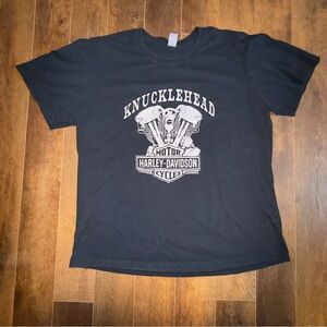 Harley-Davidson® Men's XL Knucklehead Engine Authentic T-Shirt Black 30298302